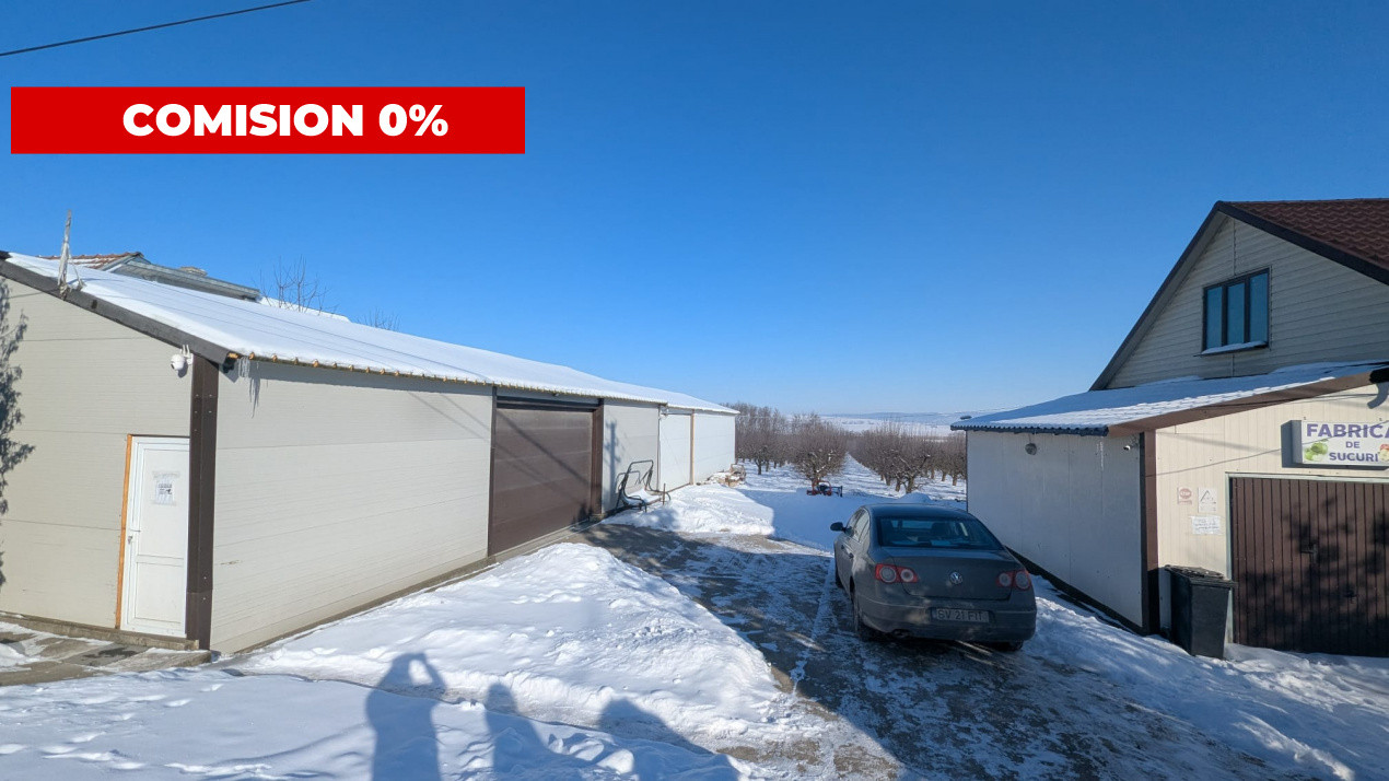 COMISION 0% Afacere fabrica de sucuri, 3 hale, livada + 7700 mp teren intravilan